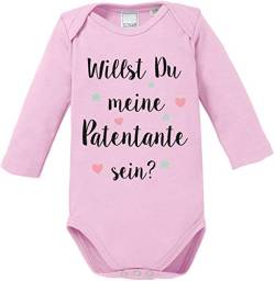 EZYshirt® Willst du Meine Patentante Sein | Strampler Patenschaft | Patenkind Body Baby Langarm Bio Baumwolle von Ezyshirt