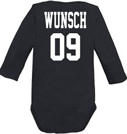 EZYshirt® Wunschname & Nummer für Babys | Personalisiere Dein Body Baby Langarm Bio Baumwolle von Ezyshirt