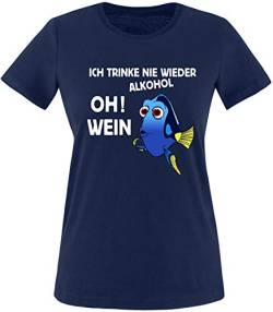 Ezyshirt® JGA Junggeselinnerabschied | Ich Trink nie Wieder Alkohol ! Oh ! Wein T-Shirt Damen von Ezyshirt