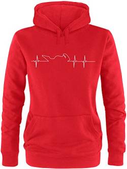 Ezyshirt® Motorrad Frequenz Damen Hoodie | Damen Kapuzenpullover | Damen Pullover von Ezyshirt