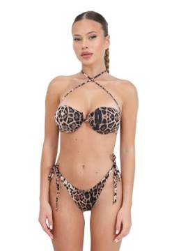 F**K Damen-Bikini Geflecktes Muster BH und Slip Adjustable American Spotted S von F**K
