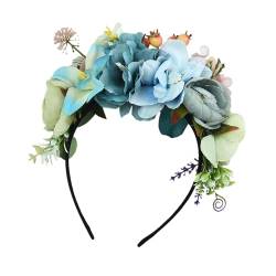 F Fityle Blumenkronen-Stirnband, künstliches Blumen-Stirnband, Blau von F Fityle