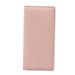 F Fityle Damen-Geldbörse, Kartenhalter, dünn, Trendige Business-Handtasche, Kartenetui, langlebig, mit Reißverschlusstasche, minimalistische Clutch-Geldbörse, Rosa von F Fityle