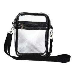 F Fityle Durchsichtige Tasche, Transparente Tasche, Umhängetasche, wasserdichte Geldbörse, Transparente PVC Geldbörse, Durchsichtige Umhängetasche für Sicherhe, schwarz groß von F Fityle