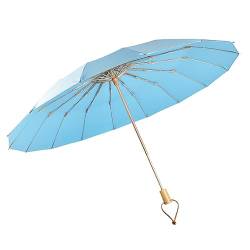 F Fityle Faltender Regenschirm, Reise-Sonnenschirm, Mini, wasserdicht, tragbar, Winddicht, Sonnenschirm für Spaziergänge im Freien, Blau von F Fityle