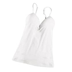 F Fityle Frauen Gebaut in BH Gepolsterte Tanktops Unterhemd Cami Chasuble Schlaf Nachtwäsche, Weiß, M von F Fityle