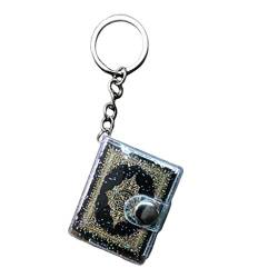 F Fityle Mini Koran Anhänger Schlüsselanhänger Lesebar Arabisch studieren Koran Keychain Schlüsselring Schlüsselbund Muslim Schmuck, Schwarz von F Fityle