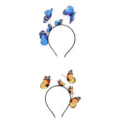F Fityle Schönes Accessoire für Frauen und Mädchen - Haarband mit Schmetterlingsmotiv, Blau-Orange von F Fityle
