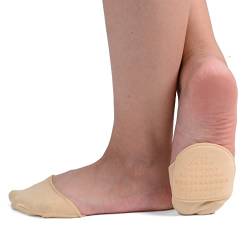 Flammi 6 Pairs Women's Toe Cover with Padding Toe Topper Liner Socks Non-Skid Bottom (Cotton-6beige) von F Flammi