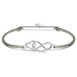 F.ZENI Damen Armband 925 Sterling Silber Unendlichkeit Armband Funkeln Kubisches Zirkonia Liebe für Immer Armbänder für Frauen Mädchen Schmuck Geschenk mit Geschenkbox von F.ZENI