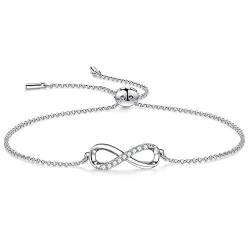 F.ZENI Damen Armband 925er Sterlingsilber verstellbare Infinity Armbänder Jubiläums Geburtstags Schmuck Geschenke von F.ZENI