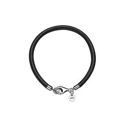 F.ZENI Lederarmband 925 Sterlingsilber Karabinerverschluss Echt leder Armbänder 4mm breit Damen Herren Armband für Anhänger charm 20-21cm DIY Lederschnur Armbänder Schmuck mit Geschenkbox von F.ZENI