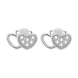 Unendlichkeit Ohrringe 925 Sterling Silber Ohrstecker Für immer Liebe Akzent Modeschmuck für Frauen Mädchen mit Geschenkbox (klein-Liebe) von F.ZENI