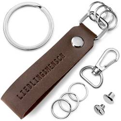 FABACH Leder Schlüsselanhänger mit wechselbarem Schlüsselring in Geschenkbox - Schlüssel Anhänger für beste Freundin und Partner mit Lieblingsmensch Gravur - Schlüsselband Schlüsselhalter von FABACH