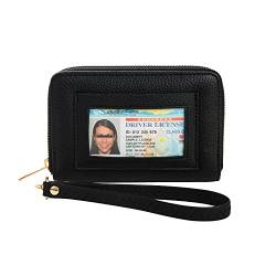 FACAI RFID-Damen-Geldbörse mit Kreditkartenfächern – Reisebrieftasche, Schwarz A, Classic von FACAI