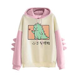 Damen Dinosaurier Hoodie Sweatshirt Langarm Cute Kawaii Dino Hoodie Pullover Crop Top Tierkleidung Mädchen Teen Kleidung von FACAIAFALO