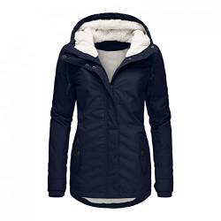 Damen Winterjacke Warm Regendicht Gefüttert Winddicht Jacke mit Kapuze Wintermantel Normal Winterparka Freizeit Parka Reißverschluss Kapuzenpullover Taschen Parka Dicker Warm Mantel Winddichte Jacke von FACAIAFALO