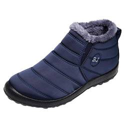 FACAIAFALO Damen Schneestiefel Damen Winterstiefel Wasserdicht Warm GefüTtert Schneestiefel Flach Rutschfeste Winterschuhe Kurze Stiefel Leicht Winter Stiefeletten Schlupfstiefel von FACAIAFALO