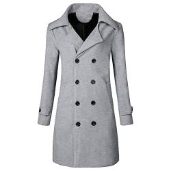 FACAIAFALO Herren Herbst und Winter Langer Trenchcoat Zweireihig Mäntel Gürtel Lose Jacke herren Herbst und Winter langer Trenchcoat zweireihiger Mantel mit lockerer Taille von FACAIAFALO