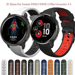 FACDEM 20 x 22 mm Smartwatch-Armband für Garmin Venu SQ/Venu2 Plus Armbänder Vivoactive 3 4/Forerunner 245 Uhrenarmband aus Silikon, For Venu 2, Achat von FACDEM