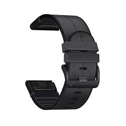 FACDEM 22 x 26 mm Leder-Silikon-Uhrenarmband für Garmin Fenix 5/5X Plus 6/6X Pro Fenix 7X 7 Smart-Armband, Schnellverschluss-Armband, 22mm Fenix 7, Achat von FACDEM
