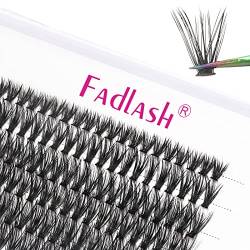 Fadlash Cluster Wimpern 40 Wurzel 0.07mm D Curl 14mm Mittlere Länge 120pcs Selbst-Anwendung DIY Einzelne Cluster Wimpern von FADLASH