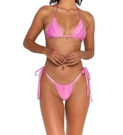 FAE House - Honey Bikini Top - Cosmic - Luxuriöses Damen-Bikinioberteil - Rosa - 100 % nachhaltige Stoffe - Kaltes Handwaschen - Goldene Charme-Detail - Größe XL von FAE
