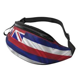 Gürteltasche mit Boho-Druck, hochdichte Polyesterfaser, bequem und flexibel, geeignet für den täglichen Gebrauch, Flagge von Hawaii Amerikanisch, Einheitsgröße von FAIRAH