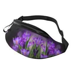 Gürteltasche mit Winterlandschaftsdruck, hochdichte Polyesterfaser, bequem und flexibel, geeignet für den täglichen Gebrauch, Violette Blume, Einheitsgröße von FAIRAH