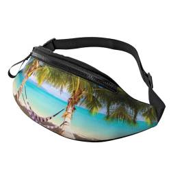 Hüfttasche mit tropischem Strand-Hängematten-Druck, hochdichte Polyesterfaser, bequem und flexibel, geeignet für den täglichen Gebrauch, Tropical Beach Hängematte, Einheitsgröße von FAIRAH