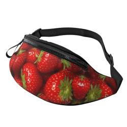 Rock Layers Printing Hüfttasche, hochdichte Polyesterfaser, bequem und flexibel, geeignet für den täglichen Gebrauch, Rote Erdbeerfrucht, Einheitsgröße von FAIRAH