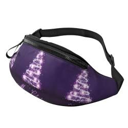 Rock Layers Printing Hüfttasche, hochdichte Polyesterfaser, bequem und flexibel, geeignet für den täglichen Gebrauch, Violetter Weihnachtsbaum, Einheitsgröße von FAIRAH