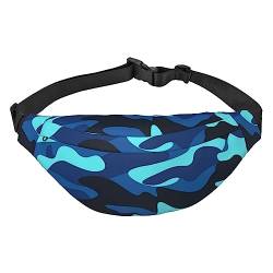 Schwarze und weiße Golf-Druck-Hüfttasche Stilvolle und funktionale Hüfttasche, blau camouflage, Einheitsgröße von FAIRAH