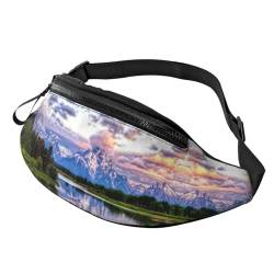Sommer-Hüfttasche mit Zitronen-Druck, hochdichte Polyesterfaser, bequem und flexibel, geeignet für den täglichen Gebrauch, Grand Teton Nationalpark, Einheitsgröße von FAIRAH