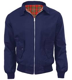 FAIRY BOUTIQUE Klassische Harrington-Jacke für Herren, Erwachsene, langärmelig, 1970er-Jahre, Retro-Scooter-Mantel, mit Reißverschluss, Übergröße, navy, M von FAIRY BOUTIQUE