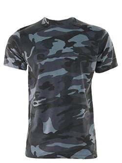Herren Camo T-Shirts Erwachsene Militär Camouflage Kurzarm T-Shirt Rundhalsausschnitt Tees Top, Dunkle Caomuflage, 5X-Groß von FAIRY BOUTIQUE