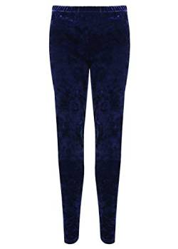 Damen-Leggings aus Pannesamt, volle Länge, elastisch, Stretch, königsblau, 38-40 von FAIRY TRENDZ LTD