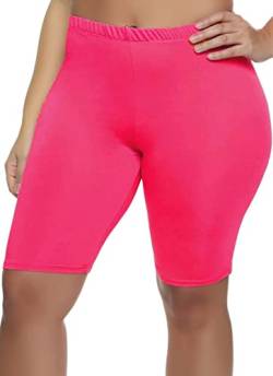 FAIRY TRENDZ LTD Damen-Slip-Shorts, bequeme kurze Hose, ultraweich, nahtlos, langer Slip für unter Kleidern, Leggings und Yoga-Sport, neon pink, 42-44 von FAIRY TRENDZ LTD