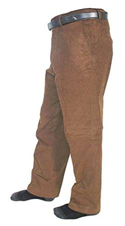 FAIRY TRENDZ LTD Herren Standard Komfort Stretch Cord Hose Erwachsene Büro Gürtel Tasche Hose, camel, 44W x 31L von FAIRY TRENDZ LTD