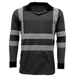 FAIRY TRENDZ Herren-Hemd mit langen Ärmeln, gut sichtbar, für Erwachsene, zweifarbig, gut sichtbar, gestreiftes Hemd, Schwarz , 3XL von FAIRY TRENDZ