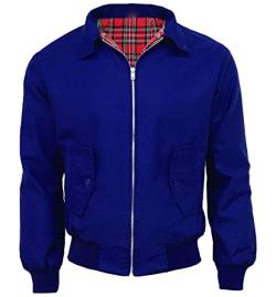 Herren Klassische Harrington Jacke Trendy Vintage Retro Scooter 1970er Jahre Bomberjacke Reißverschluss Mantel, königsblau, Large von FAIRY TRENDZ