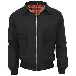 Klassische Harrington-Jacke für Herren im Stil der 70er-Jahre, Vintage-Stil, Retro, Bomberjacke, Reißverschluss, schwarz, Large von FAIRY TRENDZ