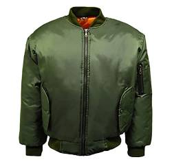 Klassische Herren-Bomberjacke für Erwachsene, langärmelig, mit Reißverschlusstasche am Arm, mit Reißverschluss, khaki, X-Large von FAIRY TRENDZ