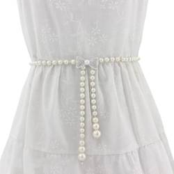 FAIRYGATE Damen Kettengürtel Perlen Gürtel Brautgürtel Taillengürtel Hüftgurt für Hochzeit Kleid Schmetterling, DA3811 von FAIRYGATE