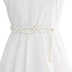 FAIRYGATE Damen Perlen Gürtel Brautgürtel Taillengürtel Kleidergürtel Damen Hochzeit Accessoires, DA3816 von FAIRYGATE