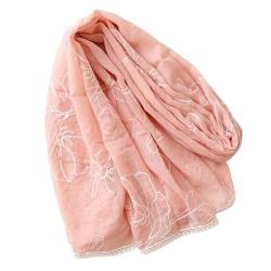 FAIRYGATE Damen Schal Halstuch Weich Früehling Frühherbst 90 x 180 cm Rosa leicht Schals & Tücher für Frauen 5023 von FAIRYGATE