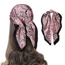 FAIRYGATE Frauen quadratischer Schal Satin Kopftuch Bandanas Haarschal Schal für Damen 26017 von FAIRYGATE