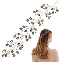 FAIRYGATE Haarreifen Blumenhaarkranz Haarschmuck Strass Stirnbänder Boho Kopfschmuck für Braut Frauen Mädchen Damen Hochzeit Festival Urlaub Party Foto 4620 von FAIRYGATE