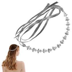 FAIRYGATE Haarreifen Mädchen Strass Hochzeit Stirnband Silber Haarrebe Kristall Haarschmuck Braut Kopfschmuck für Frauen 4716 von FAIRYGATE