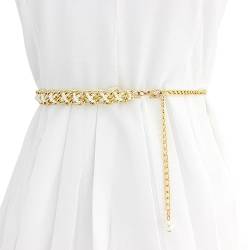 FAIRYGATE Kleid Taille Kette Perle Gürtel Mode Kleidung Accessoire Festival Taillengürtel Damen, DA6407 von FAIRYGATE